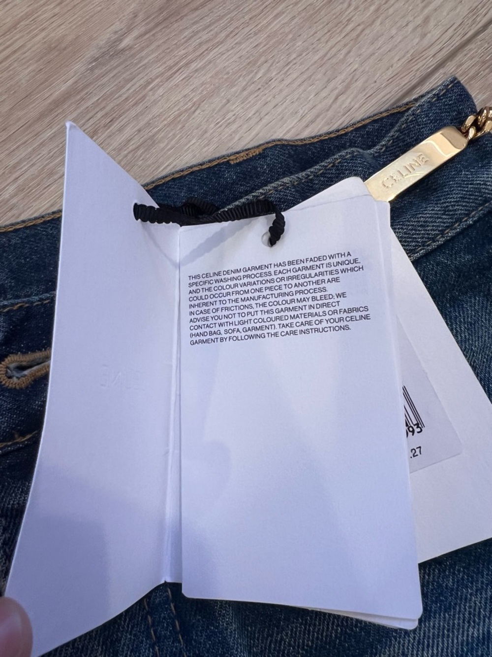 Celine Triomphe Chain Detail Jeans – Gold Chain Waist – Designer Denim - Picture 7 of 15